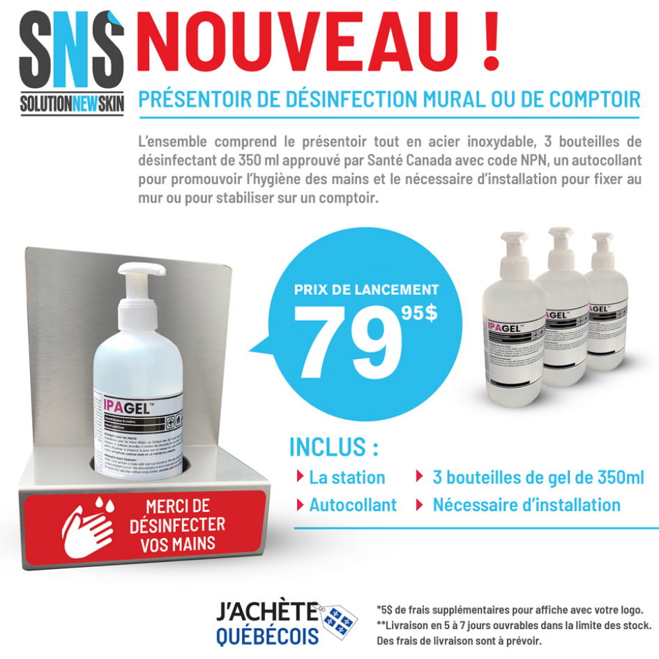 solution new skin station de desinfection sur pied solution new skin station de